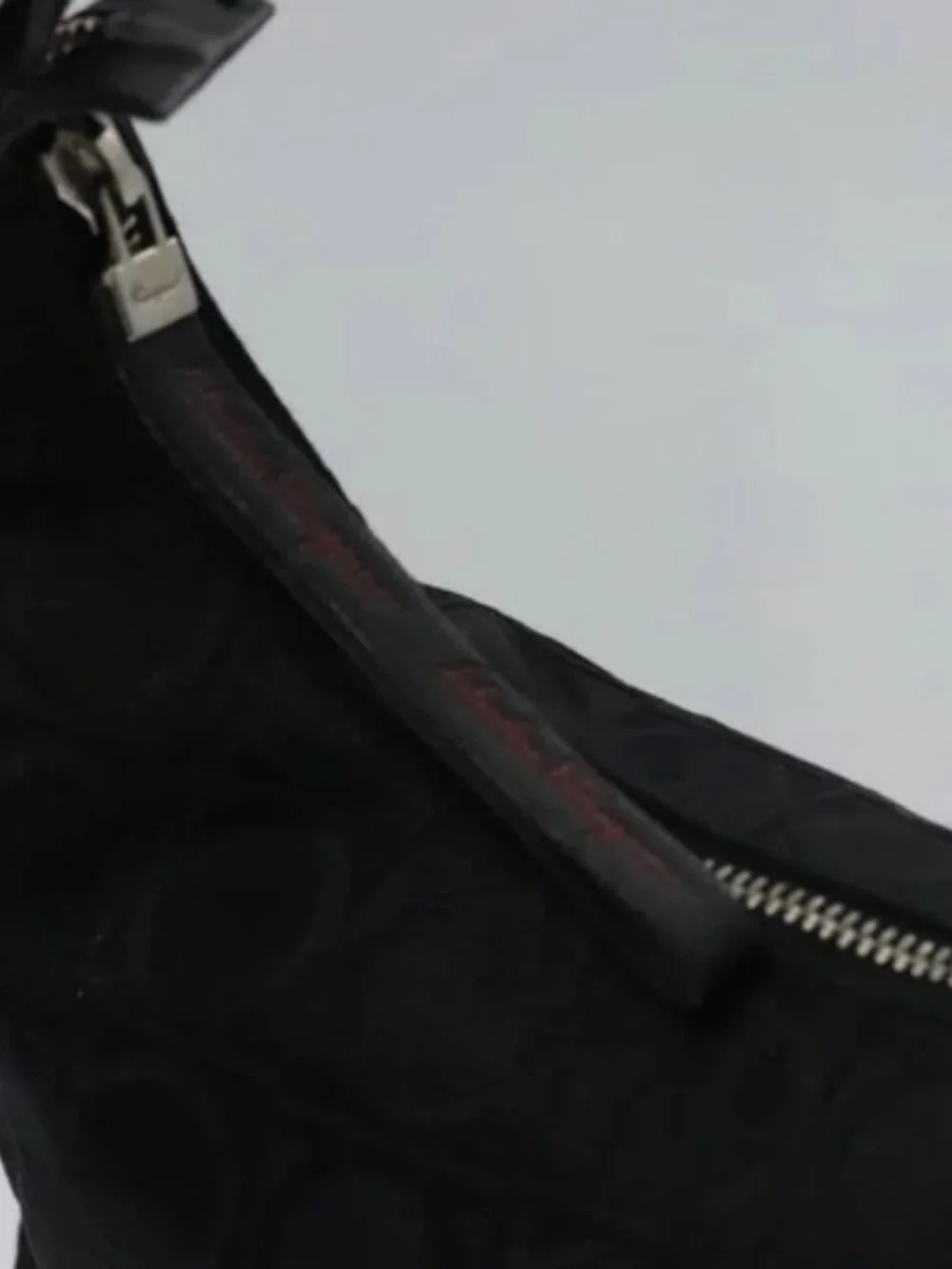 Salvatore Ferragamo Gancini Shoulder Bag Canvas Black Silver Auth bs23336